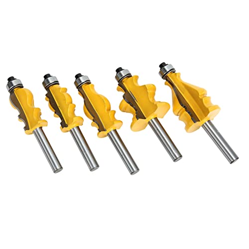 Router -Bits, 5pcs 8mm Shank Handlauf Router Bit Schranktür Top Line Mahlen Cutter Holzbearbeitungswerkzeuge Set mit Scharfen Schneidmarge CNC für Holzarbeiten Router -Bits, 5pcs 8mm Shank Handlauf Router Bit Schranktür Top Line Mahlen Cutter Holzbearbeitungswerkzeuge Set mit Scharfen Schneidmarge CNC für Holzarbeiten von ZJchao
