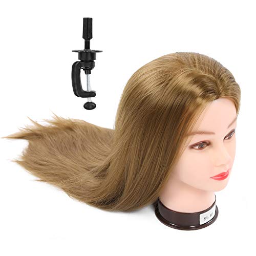 Schaufensterpuppe Kopf Modell, Praxis Puppe Kosmetologie Puppe Hairstyling Trainingskopf mit Haaren, geflochtenes Haar Make-up Modell Kopf Perücke Puppenkopf 65cm von ZJchao