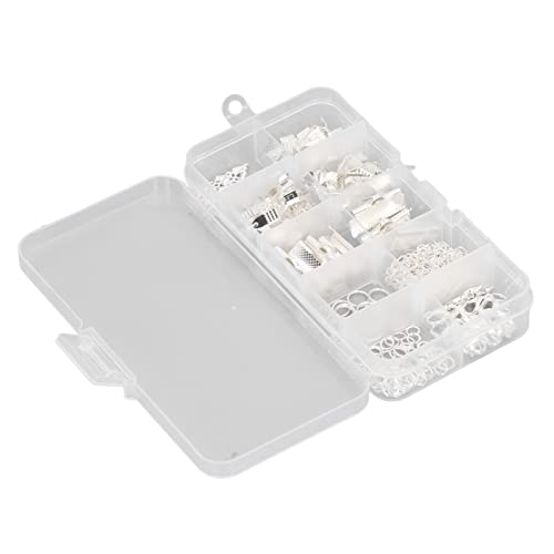 Schmuckherstellung Kit, Schmuckfund Starter Kit Schmuck Metall Tail Kette Heckschnalle Clamp/Holder Storage Box Schmuck Perlen Making Set Perlen Making für (SILVER) von ZJchao