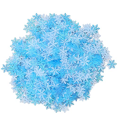 Schneeflocken-Weihnachtskonfetti, Lebendige Farben, Winter-Feiertagsdekoration, 1000 Stück, Wiederverwendbarer Kunststoff (BLUE) von ZJchao