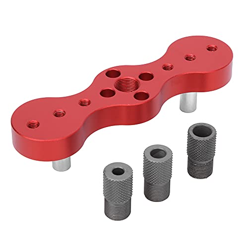Selbstzentrierende Dübel -Jig, Bohranleitung für Gerade Löcher 6/8/10mm Lochöffner Lokator Aluminiumlegierung Dübel Drill Guidejig Positionier -Bohrer -Zentrierhandbuch Zum Zentrieren von (Rot) von ZJchao