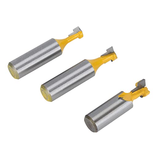 Slot Cutter Router Bit, Router -Bohrbit 3PCS - Bits 5/16in 3/8in 1/2in T Schlitzschneider mit Aufbewahrungsboxen für Holzhexerschrauben T Spur Slotting von ZJchao