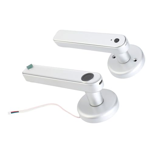 Smart Fingerabdruck Keyless Eingangstürhebelschloss, 4 Öffnungsmodi, Einfach Installieren, Langlebig, Moderner Stil, Fingerabdrucktürgriff, mit 50 Gruppen Fingerabdruckkapazität, (BLACK) (SILVER) von ZJchao