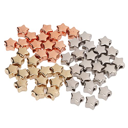 Sternform -Abstandshalterperlen, Acrylsternperlen 50pcs Schmuck Making Perlen Sternform ca. 0,5 Durchmesser 3 Farben Kunststoff Weit Verbreitete Kunststoffabstandshalterperlen von ZJchao