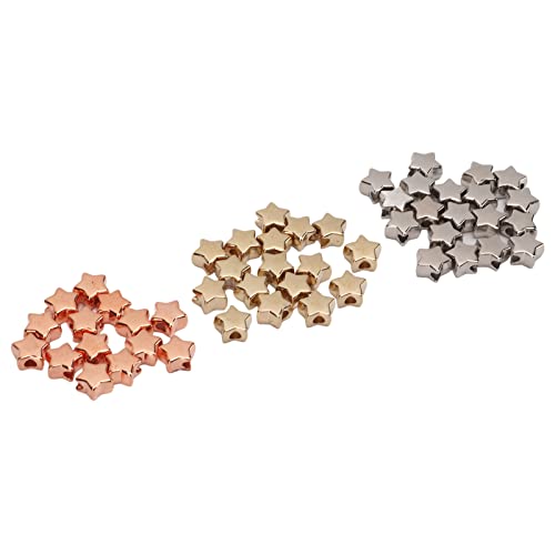 Sternformabstandshalterperlen, 50pcs Schmuck Making Perlen Sternperlen Sternform ca. 0,5 Durchmesser 3 Farben Kunststoff Weit Verbreitete Kunststoffabstandshalterperlen von ZJchao