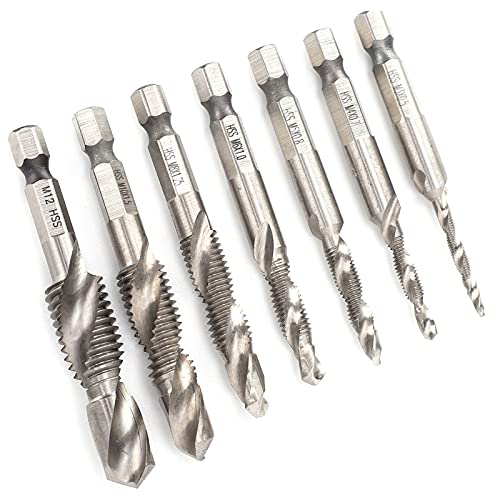 Tippen Sie auf SET, Treffer TAP -SET - 7PCS TAP 1/4 HEX SHANK Metrische Bohr und Tippen in Integriertes Zusammengesetztes Spiral Notch Kit Tippen Sie auf SET, Treffer TAP -SET - 7PCS TAP 1/4 HEX SHANK Metrische Bohr und Tippen in Integriertes Zusammengesetztes Spiral Notch Kit von ZJchao