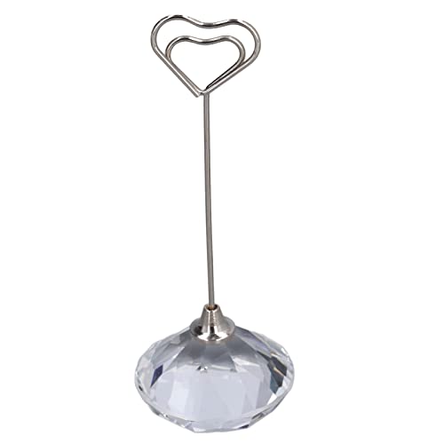 Tischnummernhalter-, Eisen- und Acrylbildhalter für Tabellen mit Heller Farbkartenanzeige für Schreibtisch (Transparente Diamantliebe 12 cm) von ZJchao