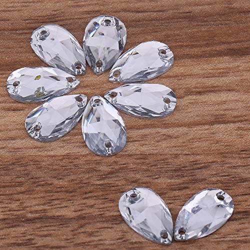 Tropfenformharz Flatback -Nähen - mit Doppellöchern Handwerk Dekoration 200pcs 2 Farben (WHITE) von ZJchao