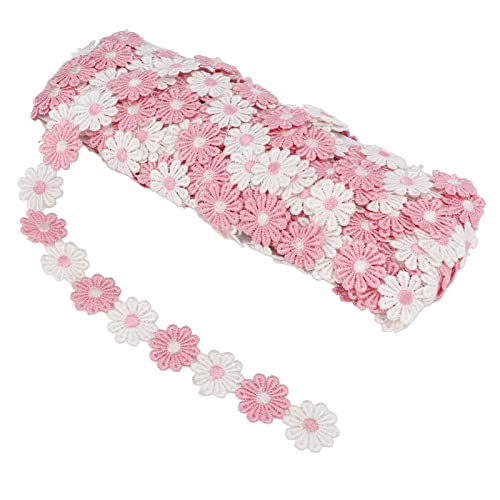 White Daisy Patches, Premium Polyester Stickereiblütennähen DIY, 15 Yards, Separat Verwenden, Dekorieren Sie Kleidung, Rucksäcke, Schals, Langzeitleben, Daisy -Stil -Design, von ZJchao