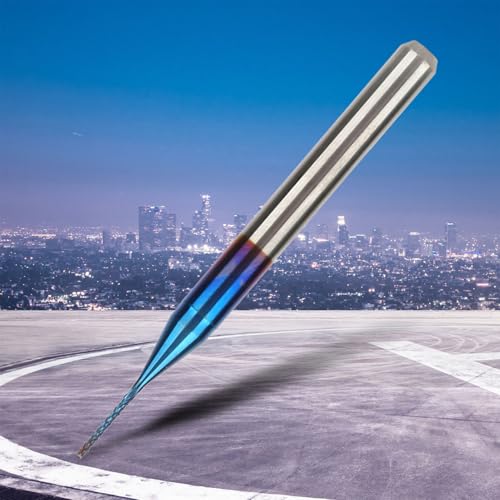 ZJchao 10 Packendmühlenmühlenschneider Wolfram Carbid Blue CNC Router Bits Cone Mahlen Cutter End Mill für die PCB -Gravurmaschine (0,5 mm) von ZJchao