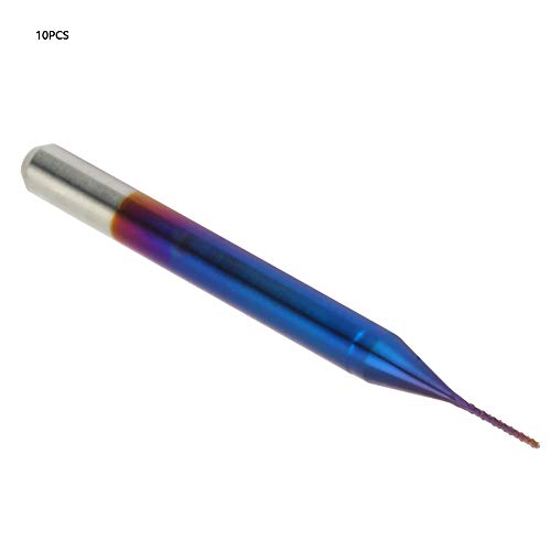 ZJchao 10 Packendmühlenmühlenschneider Wolfram Carbid Blue CNC Router Bits Cone Mahlen Cutter End Mill für die PCB -Gravurmaschine (0,6 mm) von ZJchao