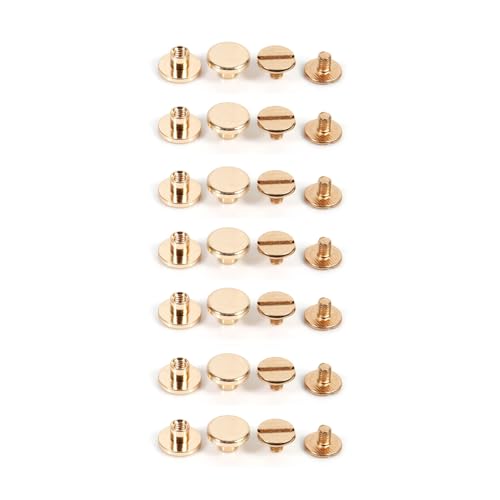 ZJchao 10Sets Messingstollen Messingknopf Stollen Solid Messingschrauben für Ledernietgürtel DIY 5 Mm 6,5 Mm 8 Mm Gold mit 3 Größen (8 mm) von ZJchao