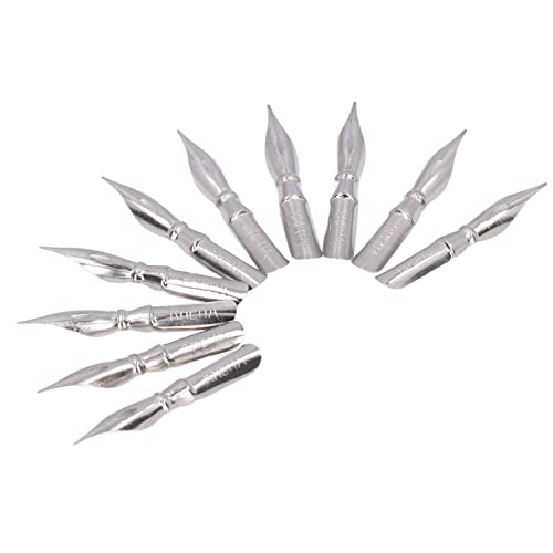 ZJchao 10pcs Kalligraphie NIB Set Dip Stift Tipp Federstift Tipp Zum Komfortablen Schreiben mit Verschiedenen Stil -Kunstwerkzeugen (B10*10) von ZJchao