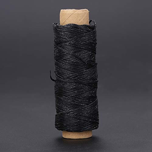 ZJchao 150d/16 Flacher Wachskräfte für Lederhandwerksschuh Reparaturhandnähte mit 6 Farben 50 M Länge 0,8 Mm Breite (BLACK) von ZJchao