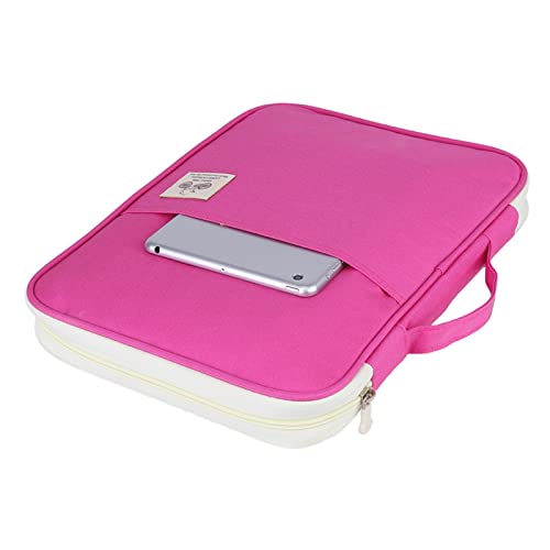 ZJchao A4 Dokumentbagdatei Ordner Organizer, Reißverschluss Portfolio -Hülle mit Multi -Taschenbuch für Notebook -Mobiltelefongeschäftsreisen (Rosenrot) von ZJchao