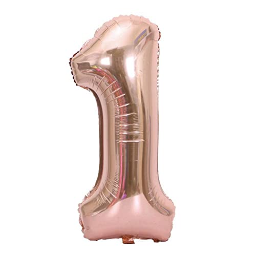 ZJchao Alles Gute Zum Geburtstag Banner, Foliennummer 0-9 Ballon Nummer Balloons Champagner-Ballon mit Helium, Dies Wird Wunderschön Schweben und Ihre Feier für Kreative (Nummer 1) von ZJchao