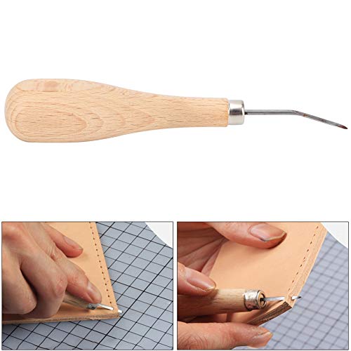 ZJchao Awl, Awl Tool Scratch Elm Griff mit Hoher Härte für Lederstanzen (Gebogener Kopf) von ZJchao