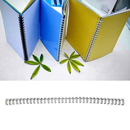 ZJchao Bindungsstacheln, Bindungsdrahtbindungsbindung A4 Größe 34 Zähne mit 100 Pcs für den Kalender (9,5 mm*34 Zähne 100 schwarze Streifen) von ZJchao