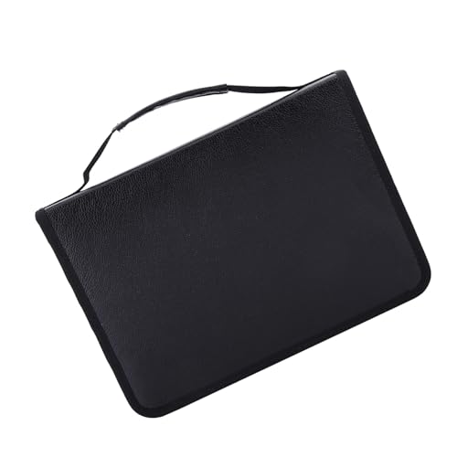 ZJchao Bleistiftbeutel, Bleistiftkoffer 11.22x8.07x1.96in 150 Slots Große Kapazität PU Leder Bleistiftbox für die Organisation und Schutzstifte (BLACK) von ZJchao