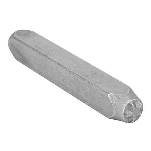 ZJchao CR V Stahlstempelstempelstempelstempelstempelstempel -Werkzeug für Stahlleder Holz Kunststoff mit Hammer 6mm Stern Herzkreuzförmiger Stempel (Sternform) von ZJchao