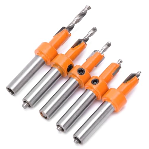 ZJchao Countersink -Bohrer -Bit Set, Countersink Bohrer mit Hex Sockelschlüssel und Schrauben 5pcs Holzbearbeitungs Selbstkleberlochbohrer für Holz, Aluminiumlegierung Countersinking, Öffnen ZJchao Countersink -Bohrer -Bit Set, Countersink Bohrer mit Hex Sockelschlüssel und Schrauben 5pcs Holzbearbeitungs Selbstkleberlochbohrer für Holz, Aluminiumlegierung Countersinking, Öffnen von ZJchao