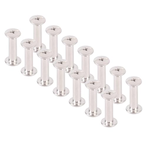 ZJchao Edelstahl 100 -Sets M2.5 Flat Round Head Niet Nietbolzenbefestigungsset für Lederhandwerksdekoration (3,5 * 12 * 7mm) von ZJchao
