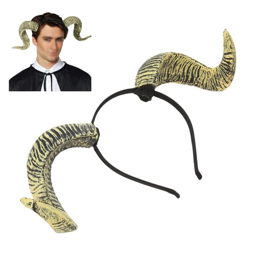 ZJchao Halloween Sheep Horn Stirnband Cosplay Horn Hair Hoop Klassiker Hell Verstellbar für Partys Carnivals Bühne Shows ZJchao Halloween Sheep Horn Stirnband Cosplay Horn Hair Hoop Klassiker Hell Verstellbar für Partys Carnivals Bühne Shows von ZJchao
