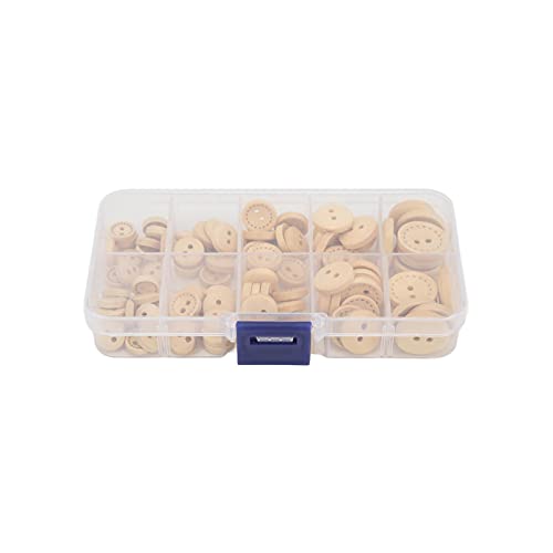 ZJchao Holzknöpfe, Holzknöpfe für Kunsthandwerk 100pcs Einzigartige Design Natürlicher Haltbarer Stabil (Holzfarbe) von ZJchao