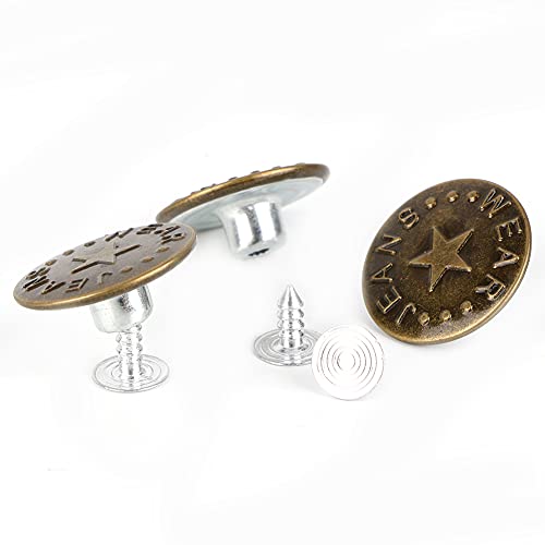 ZJchao Jean Button, 10 Stück Beliebte 20 Mm Vintage Jean Clasp Praktische Jean - Sortierter Jean Button Iron Jean -Taste mit Thread (20mm Bronze (Nr. 13)) von ZJchao