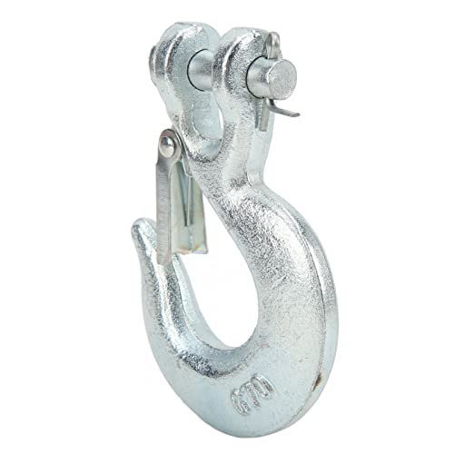 ZJchao Kettenhaken, Clevis -Schlupfhaken mit Sicherheitsriegel 4700 Lbs Ladung Ladung Hochleistungskohlenstoffstahl Schlepptauhhaken Winchhaken für Anhänger LKW Transport Schlepptauwinchhaken Anhänger von ZJchao