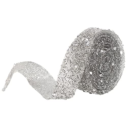 ZJchao Kristall -Strasskettenkette, 1 Yard Delicate Shiny DIY Trimmband Kristall Pequades Perlen Kristallbandverkleidung DIY -Handwerk (SILVER) von ZJchao