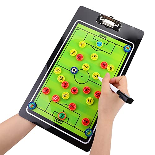 ZJchao Magnetic Soccer Strategy Board, Fußballtrainerzubehör Fußballtrainerausrüstung Löschbarer Zwischenablage mit Magneten und Markerstift für den Unterricht und den Spielplan von ZJchao