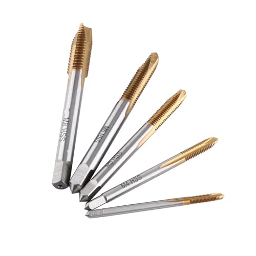 ZJchao Metrischer Tap -Set, 5pcs HSS -Gewindeschraube Tap Kit M3 M4 M5 M6 M8 Vorwärts Chip Auswurfbohrmaschine und Spiral Point Tipp Sethandwerkwerkzeugset Hand Tipp Werkzeugsatz ZJchao Metrischer Tap -Set, 5pcs HSS -Gewindeschraube Tap Kit M3 M4 M5 M6 M8 Vorwärts Chip Auswurfbohrmaschine und Spiral Point Tipp Sethandwerkwerkzeugset Hand Tipp Werkzeugsatz von ZJchao