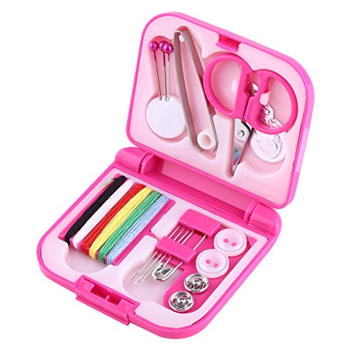 ZJchao Mini -Nähkit, Reisekit mit Zubehör 2,75 X 2,55 X 0,78 in der Nähe Kit für die Familie, Reise (Rosenrot) von ZJchao