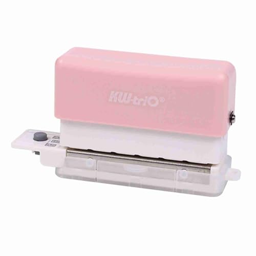 ZJchao Mini Tragbarer Papier Puncher 6 Loch Punch 3 Blätter Kapazität Lose Blatt Puncher 5,5 Mm Lochdurchmesser für A4 B5 A5 (PINK) von ZJchao