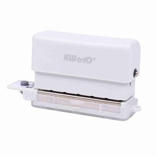 ZJchao Mini Tragbarer Papier Puncher 6 Loch Punch 3 Blätter Kapazität Lose Blatt Puncher 5,5 Mm Lochdurchmesser für A4 B5 A5 (WHITE) von ZJchao