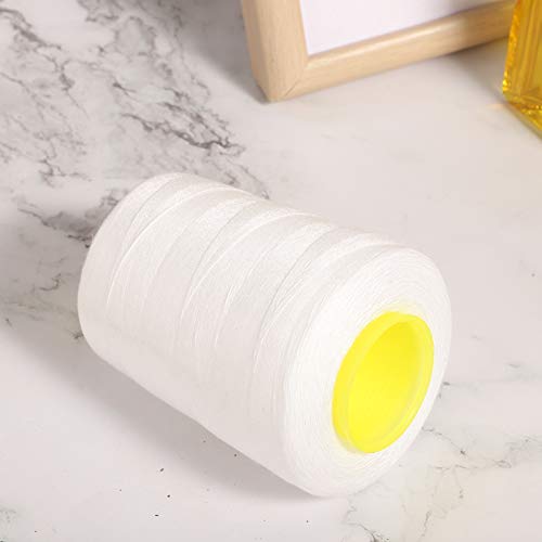 ZJchao Nähfaden, Nähmaschinengewinde mit 8000 Yards Grade Polyester Sergergewinde Quilt -Gewinde für Handmaschinennähung Notfall -DIY Home (WHITE) von ZJchao