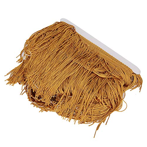ZJchao Nähflecken mit Breitfransen Schnimmziernis Spitzen Nähen Randverkleidung Quasten Fransen Spitze Latin Kleiderbühne Kleidungsschuhe Handwerk Vorhang DIY Accessoires 14 cm / 5,5in (Gold) von ZJchao