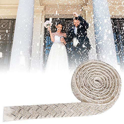 ZJchao Perlenbandband, Nähdekorationszubehör 1 -Yard -Perlenbandklebeband DIY Handgefertigte Kleidung Bestickte Nähdekoration Accessoires (1,5 cm große weiße Doppelperlen mit acht Röhren) von ZJchao