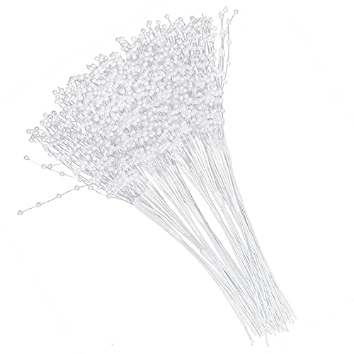 ZJchao Perlenstöcke, ABS String Perlen Sticks 100pcs Perlen Sticks Wearable ABS DIY Dekoration Accessoires für Hochzeitsfeier (WHITE) von ZJchao