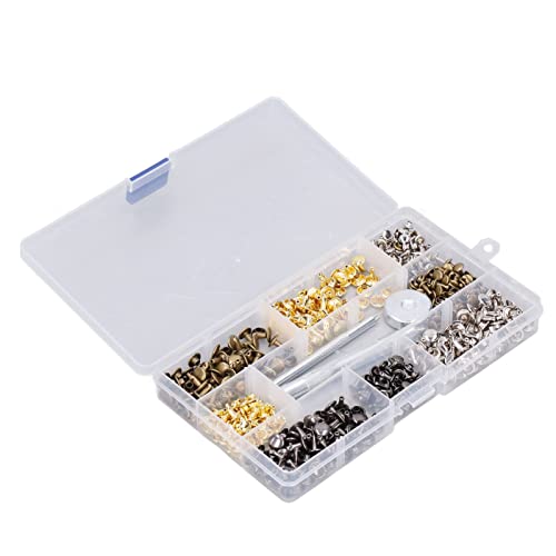 ZJchao Schraubennieten, Nieten für Leder -Crafting -Doppelkappen Nieten 240pcs Ledernieten Doppelkappe Rohrkörper 2 Größen Metall Set Kit mit Befestigungswerkzeug für ZJchao Schraubennieten, Nieten für Leder -Crafting -Doppelkappen Nieten 240pcs Ledernieten Doppelkappe Rohrkörper 2 Größen Metall Set Kit mit Befestigungswerkzeug für von ZJchao