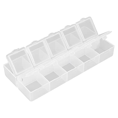 ZJchao Sortierbox für Kleinteile mit 10 Fächern, Gitter-Organizerbox aus Kunststoff, Abnehmbarer Deckel, Ideal zur Aufbewahrung von Künstlichen Nägeln, Pailletten und Strasssteinen ZJchao Sortierbox für Kleinteile mit 10 Fächern, Gitter-Organizerbox aus Kunststoff, Abnehmbarer Deckel, Ideal zur Aufbewahrung von Künstlichen Nägeln, Pailletten und Strasssteinen von ZJchao