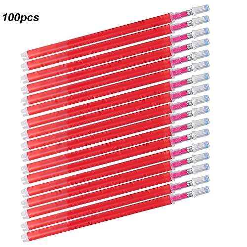 ZJchao Stoffmarker-Mine, Langlebige Blau-rot-schwarze Markierungslinie Verschwindet bei 60 °C, Stahlspitze mit Hoher Härte, Neufärbung bei -60 °C für Dunkles Leder, mit 100 X (Rot) von ZJchao