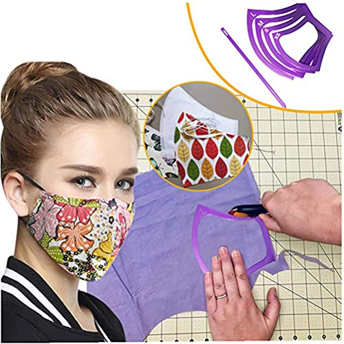 ZJchao Wiederverwendbare Gesichtsabdeckungsvorlage - Langlebiges Kunststoff -Muster für DIY Maskenherstellung und Nähprojekte (PURPLE) von ZJchao