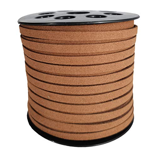 ZKC 5 mm x 45,7 m Kaffee-Wildleder-Kordel mit Rolle für Armband, Halskette, Perlenstickerei, DIY, Handarbeit. von YamTemn
