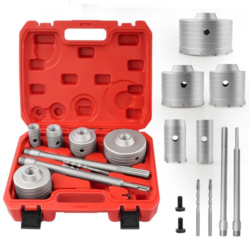 ZKH 9 PCS Hohl-Bohrkrone set Ø 30 40 65 80 100mm Dosenbohrer, 300mm Rundgriff SDS Plus und SDS Max, 2 Zentrierbohrer, Bohrkrone Steckdose für Bohrhämmer ZKH 9 PCS Hohl-Bohrkrone set Ø 30 40 65 80 100mm Dosenbohrer, 300mm Rundgriff SDS Plus und SDS Max, 2 Zentrierbohrer, Bohrkrone Steckdose für Bohrhämmer von ZKH