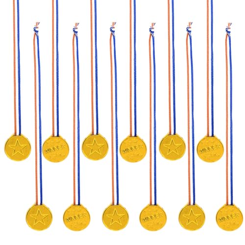 ZKHSEOU 12er-Pack Kindermedaillen, Goldmedaille aus Kunststoff mit Umhängeband, Kindersiegermedaillen für Wettbewerbsbelohnungen, Sportspiele, Themenpartys ZKHSEOU 12er-Pack Kindermedaillen, Goldmedaille aus Kunststoff mit Umhängeband, Kindersiegermedaillen für Wettbewerbsbelohnungen, Sportspiele, Themenpartys von ZKHSEOU