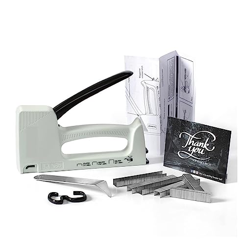 Nagelpistole, Leichte Nagelpistole, manuelle Heftpistole, Möbelnagler, Kunststoffhefter mit 800 Heftklammern 6 mm/8 mm/10 mm und Heftklammerentferner Nagelpistole, Leichte Nagelpistole, manuelle Heftpistole, Möbelnagler, Kunststoffhefter mit 800 Heftklammern 6 mm/8 mm/10 mm und Heftklammerentferner von ZKLGS