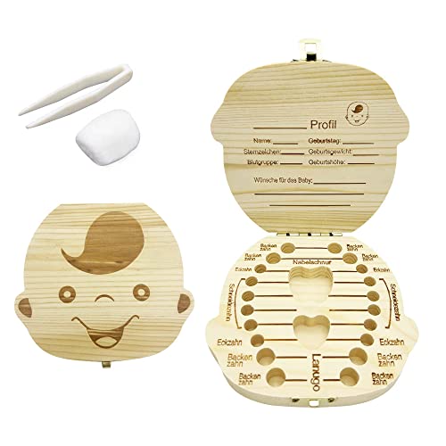 ZKSMNB Zahndose Milchzähne Jungen Zahnfee Geschenke Jungen，Zahnbox für Taufgeschenke Jungen von ZKSMNB
