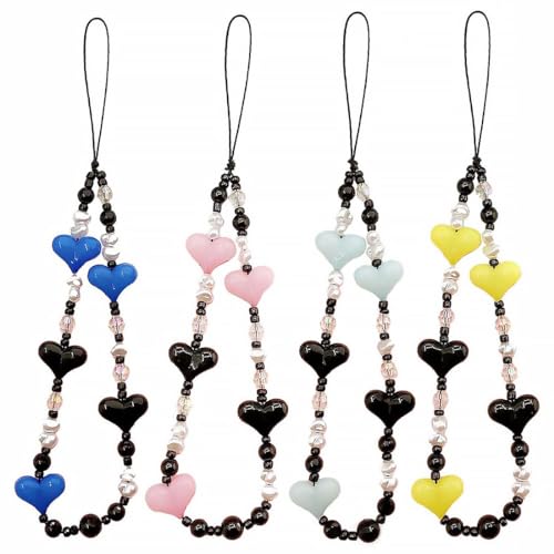 ZKSXOA 4 pcs Handykette Universal, Handyanhänger, Handy Perlen Schlüsselband, Handschlaufe, Handygurt, Armband, Handyband, kompatibel mit jedem Handy, Smartphone und Handy Hülle ZKSXOA 4 pcs Handykette Universal, Handyanhänger, Handy Perlen Schlüsselband, Handschlaufe, Handygurt, Armband, Handyband, kompatibel mit jedem Handy, Smartphone und Handy Hülle von ZKSXOA